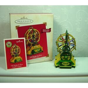 HALLMARK ORNAMENT-100 YEARS OF FUN-CRAYOLA CRAYONS FERRIS WHEEL-WITH BOX-2003